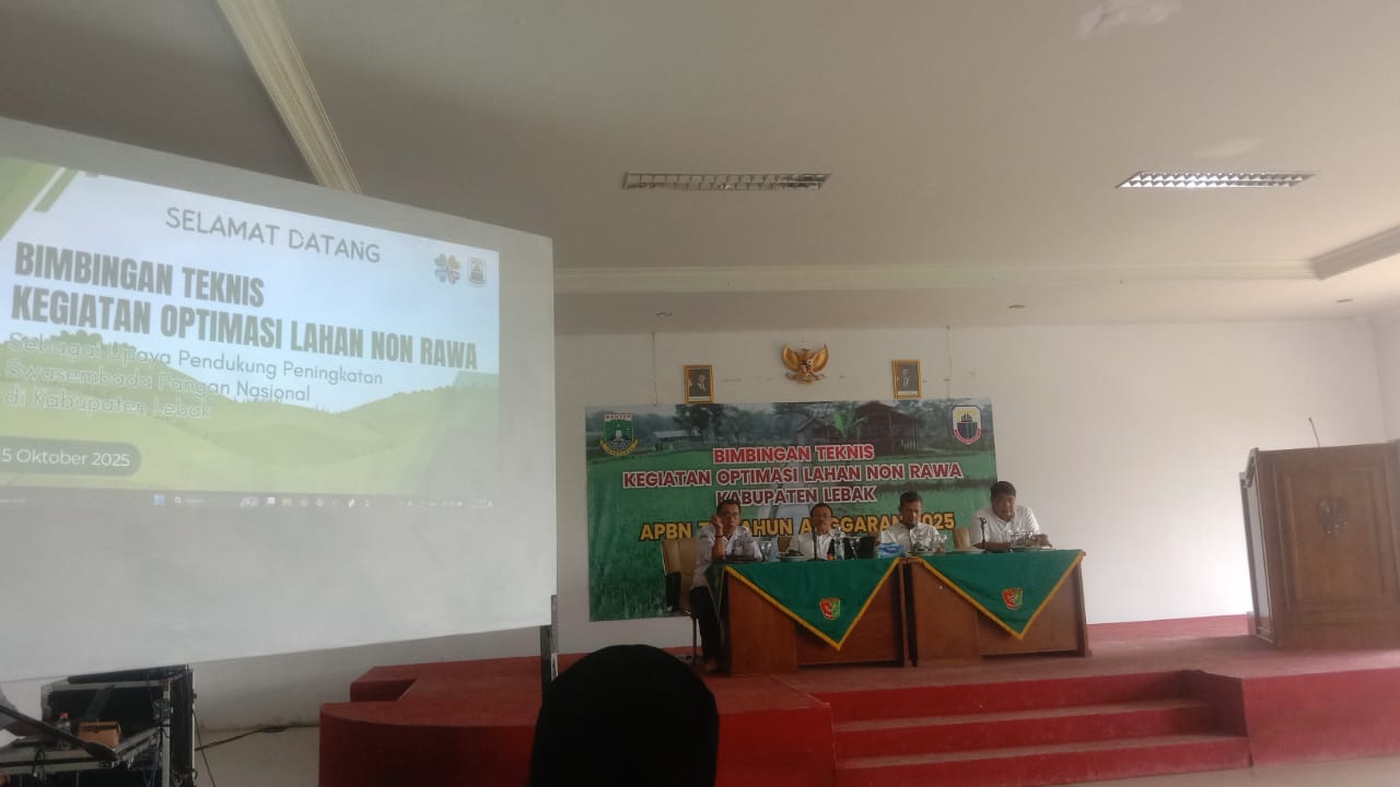 Dinas Pertanian Lebak Gelar Bimtek Optimalisasi Lahan Non Rawa, 139 Kelompok Tani Ikut Hadir